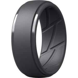 imageThunderFit Mens Silicone Rings 10mm Wide 25mm Thick Rubber Bands Breathable Variety Multipack 110Pack ZO Dark Grey