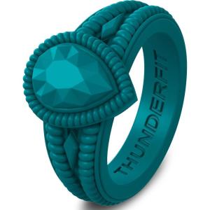 imageThunderFit Silicone Rings for Women Pear Rubber Engagement Wedding Bands 135mm Wide 55mm Thick  123 Variety MultipackPack K Dark Teal