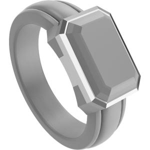 imageThunderFit Trinity Stone Silicone Rings for Her  Faux Gemstone Rubber Wedding Engagement Bands for Womens Variety Multipacks 13Pack X Grey A Silicone  Siliver Gold Metal