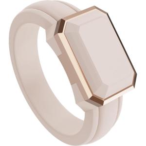 imageThunderFit Trinity Stone Silicone Rings for Her  Faux Gemstone Rubber Wedding Engagement Bands for Womens Variety Multipacks 13Pack Z Moonlight Silicone  Rose Gold Metal