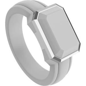 imageThunderFit Trinity Stone Silicone Rings for Her  Faux Gemstone Rubber Wedding Engagement Bands for Womens Variety Multipacks 13Pack ZA Light Grey C Silicone  White Gold Metal