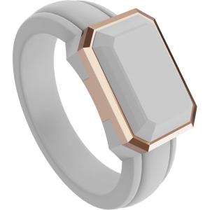 imageThunderFit Trinity Stone Silicone Rings for Her  Faux Gemstone Rubber Wedding Engagement Bands for Womens Variety Multipacks 13Pack ZB Light Grey C Silicone  Rose Gold Metal