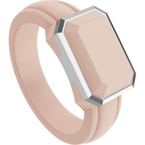 imageThunderFit Trinity Stone Silicone Rings for Her  Faux Gemstone Rubber Wedding Engagement Bands for Womens Variety Multipacks 13Pack ZC Starlight Silicone  White Gold Metal