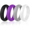 imageThunderFit Silicone Wedding Bands for Women Dome Unique Anniversary Rings 55mm Wide 2mm Thick  1234567812 Variety MultipackPack R Purple  Grey  Black  White