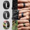 imageThunderFit Silicone Wedding Rings for Men Rubber Engagement Bands 87mm Wide 25mm Thick  12345671216 Variety MultipackPack I Charcoal Black  Iron Grey  Green Camo  Pure White  Metallic Bronze  Dark Silver  Grey Silver