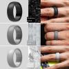 imageThunderFit Silicone Wedding Rings for Men Rubber Engagement Bands 87mm Wide 25mm Thick  12345671216 Variety MultipackPack K Charcoal Black  Concrete Grey  Smokey Grey  Chili Red  Midnight Blue  Olive Green