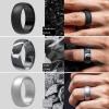 imageThunderFit Silicone Wedding Rings for Men Rubber Engagement Bands 87mm Wide 25mm Thick  12345671216 Variety MultipackPack L Charcoal Black  Midnight Blue  Blue Camo  Grey Camo  Grey Silver