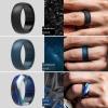 imageThunderFit Silicone Wedding Rings for Men Rubber Engagement Bands 87mm Wide 25mm Thick  12345671216 Variety MultipackPack L Charcoal Black  Midnight Blue  Blue Camo  Grey Camo  Grey Silver
