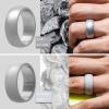 imageThunderFit Silicone Wedding Rings for Men Rubber Engagement Bands 87mm Wide 25mm Thick  12345671216 Variety MultipackPack M Charcoal Black  Iron Grey  Grey Silver  Smokey Grey