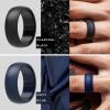 imageThunderFit Silicone Wedding Rings for Men Rubber Engagement Bands 87mm Wide 25mm Thick  12345671216 Variety MultipackPack P Charcoal Black  Navy Blue  Midnight Blue  Chili Red