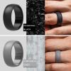 imageThunderFit Silicone Wedding Rings for Men Rubber Engagement Bands 87mm Wide 25mm Thick  12345671216 Variety MultipackPack R Charcoal Black  Concrete Grey  Brass Grey  Grey Camo