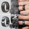 imageThunderFit Silicone Wedding Rings for Men Rubber Engagement Bands 87mm Wide 25mm Thick  12345671216 Variety MultipackPack R Charcoal Black  Concrete Grey  Brass Grey  Grey Camo