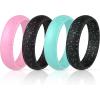 imageThunderFit Silicone Wedding Bands for Women Dome Unique Anniversary Rings 55mm Wide 2mm Thick  1234567812 Variety MultipackPack B Black Teal Glitter  Teal Glitter  Pink Glitter  Black with Pink Glitter