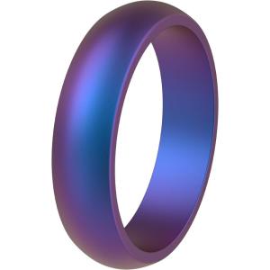 imageThunderFit Silicone Wedding Bands for Women Dome Unique Anniversary Rings 55mm Wide 2mm Thick  1234567812 Variety MultipackPack J Galaxy A
