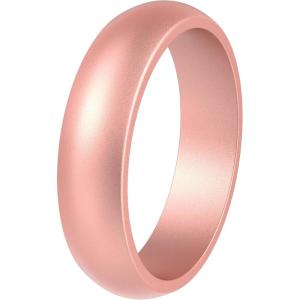 imageThunderFit Silicone Wedding Bands for Women Dome Unique Anniversary Rings 55mm Wide 2mm Thick  1234567812 Variety MultipackPack T Rose Gold