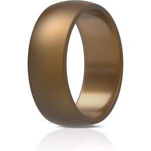 imageThunderFit Silicone Wedding Rings for Men Rubber Engagement Bands 87mm Wide 25mm Thick  12345671216 Variety MultipackPack W Bronze